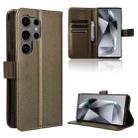 For Samsung Galaxy S24 Ultra 5G Diamond Texture Leather Phone Case(Brown) - 1