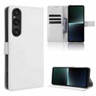 For Sony Xperia 1 V Diamond Texture Leather Phone Case(White) - 1