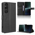 For Sony Xperia 1 V Diamond Texture Leather Phone Case(Black) - 1