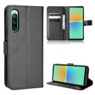For Sony Xperia 10 V Diamond Texture Leather Phone Case(Black) - 1