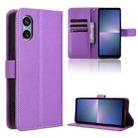 For Sony Xperia 5 V 2023 Diamond Texture Leather Phone Case(Purple) - 1