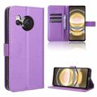 For Sharp Aquos R8 Diamond Texture Leather Phone Case(Purple) - 1