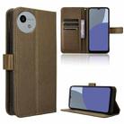 For Sharp Aquos wish4 Diamond Texture Leather Phone Case(Brown) - 1