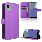 For Sharp Aquos wish4 Diamond Texture Leather Phone Case(Purple) - 1