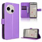 For Sharp Aquos R10 Diamond Texture Leather Phone Case(Purple) - 1