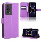 For Xiaomi Poco F5 Pro / Redmi K60 5G Diamond Texture Leather Phone Case(Purple) - 1