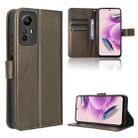 For Xiaomi Redmi Note 12S 4G Diamond Texture Leather Phone Case(Brown) - 1