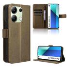 For Xiaomi Redmi Note 13 4G Diamond Texture Leather Phone Case(Brown) - 1