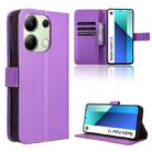 For Xiaomi Redmi Note 13 4G Diamond Texture Leather Phone Case(Purple) - 1