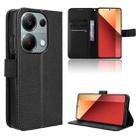 For Xiaomi Redmi Note 13 Pro 4G Global Diamond Texture Leather Phone Case(Black) - 1