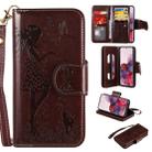 For Samsung Galaxy S20 Woman and Cat Embossed Horizontal Flip Leather Case, with Card Slots & Holder & Wallet & Photo Frame & Mirror & Lanyard(Brown) - 1