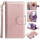 For Samsung Galaxy S20+ Woman and Cat Embossed Horizontal Flip Leather Case, with Card Slots & Holder & Wallet & Photo Frame & Mirror & Lanyard(Rose Gold) - 1