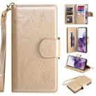 For Samsung Galaxy S20+ Woman and Cat Embossed Horizontal Flip Leather Case, with Card Slots & Holder & Wallet & Photo Frame & Mirror & Lanyard(Gold) - 1