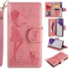 For Samsung Galaxy S20 Ultra Woman and Cat Embossed Horizontal Flip Leather Case, with Card Slots & Holder & Wallet & Photo Frame & Mirror & Lanyard(Pink) - 1