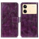 For Xiaomi Redmi Note 13R Pro Retro Crazy Horse Texture Leather Phone Case(Purple) - 1