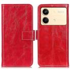 For Xiaomi Redmi Note 13R Pro Retro Crazy Horse Texture Leather Phone Case(Red) - 1