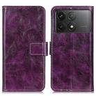 For Xiaomi Poco F6 Pro Retro Crazy Horse Texture Leather Phone Case(Purple) - 1