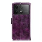 For Xiaomi Poco F6 Pro Retro Crazy Horse Texture Leather Phone Case(Purple) - 3