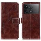 For Xiaomi Poco F6 Pro Retro Crazy Horse Texture Leather Phone Case(Brown) - 1