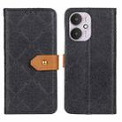 For Xiaomi Redmi 13C European Floral Embossed Leather Phone Case(Black) - 1