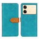 For Xiaomi Redmi Note 13R Pro European Floral Embossed Leather Phone Case(Blue) - 1