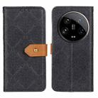 For Xiaomi 14 Ultra European Floral Embossed Leather Phone Case(Black) - 1