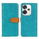 For Xiaomi Poco F6 / Redmi Turbo 3 European Floral Embossed Leather Phone Case(Blue) - 1