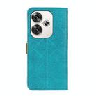 For Xiaomi Poco F6 / Redmi Turbo 3 European Floral Embossed Leather Phone Case(Blue) - 3