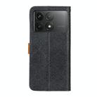 For Xiaomi Poco F6 Pro European Floral Embossed Leather Phone Case(Black) - 3