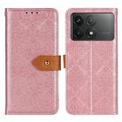 For Xiaomi Poco F6 Pro European Floral Embossed Leather Phone Case(Pink) - 1
