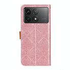 For Xiaomi Poco F6 Pro European Floral Embossed Leather Phone Case(Pink) - 3
