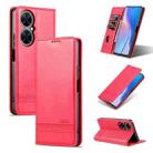 For Huawei Maimang 20 AZNS Magnetic Calf Texture Flip Leather Phone Case(Red) - 1