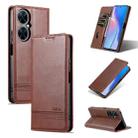 For Huawei Maimang 20 AZNS Magnetic Calf Texture Flip Leather Phone Case(Dark Brown) - 1