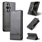 For Huawei Nova 11 AZNS Magnetic Calf Texture Flip Leather Phone Case(Black) - 1