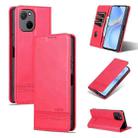 For Huawei Maimang A20 AZNS Magnetic Calf Texture Flip Leather Phone Case(Red) - 1