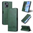 For Huawei Maimang A20 AZNS Magnetic Calf Texture Flip Leather Phone Case(Dark Green) - 1