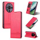 For Huawei Mate 60 AZNS Magnetic Calf Texture Flip Leather Phone Case(Red) - 1