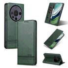 For Huawei Mate 60 AZNS Magnetic Calf Texture Flip Leather Phone Case(Dark Green) - 1