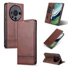 For Huawei Mate 60 AZNS Magnetic Calf Texture Flip Leather Phone Case(Dark Brown) - 1