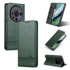 For Huawei Mate 60 Pro AZNS Magnetic Calf Texture Flip Leather Phone Case(Dark Green) - 1