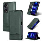 For Huawei nova 11 SE AZNS Magnetic Calf Texture Flip Leather Phone Case(Dark Green) - 1