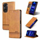 For Huawei nova 11 SE AZNS Magnetic Calf Texture Flip Leather Phone Case(Light Brown) - 1