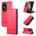 For Huawei nova 12 Pro AZNS Magnetic Calf Texture Flip Leather Phone Case(Red) - 1