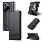 For Huawei Pura 70 AZNS Magnetic Calf Texture Flip Leather Phone Case(Black) - 1