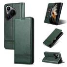 For Huawei Pura 70 AZNS Magnetic Calf Texture Flip Leather Phone Case(Dark Green) - 1