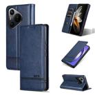 For Huawei Pura 70 AZNS Magnetic Calf Texture Flip Leather Phone Case(Dark Blue) - 1