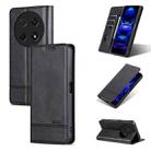 For Huawei Enjoy 70 Pro/nova 12i AZNS Magnetic Calf Texture Flip Leather Phone Case(Black) - 1