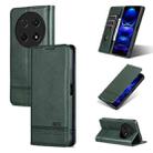 For Huawei Enjoy 70 Pro/nova 12i AZNS Magnetic Calf Texture Flip Leather Phone Case(Dark Green) - 1