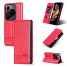 For Huawei Pura 70 Pro / 70 Pro+ AZNS Magnetic Calf Texture Flip Leather Phone Case(Red) - 1