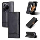 For Huawei Pura 70 Pro / 70 Pro+ AZNS Magnetic Calf Texture Flip Leather Phone Case(Black) - 1